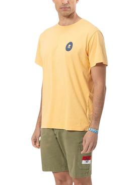 Camiseta O Polvo Aloha Laranja Para Homem