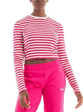 Camiseta Only Cropped rosa para mulher