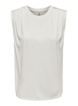 Camiseta Only Free Modal Satin Beige Para Mulher