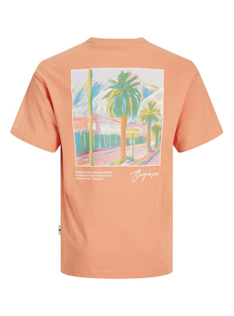 Camiseta Name It Joraruba Landscape Laranja Criança