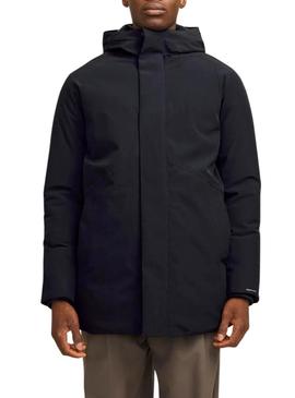 Jaqueta Parka Jack and Jones Ekeen azul marinho para homem.