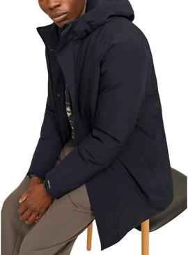 Jaqueta Parka Jack and Jones Ekeen azul marinho para homem.