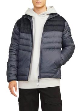 Jaqueta acolchoada Jack and Jones Esprint cinza para homem.