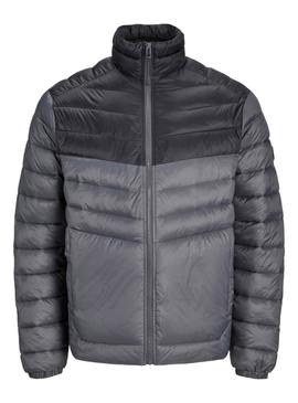 Jaqueta acolchoada Jack and Jones Esprint cinza para homem.