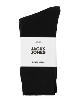 Pack 3 Meias Jack and Jones pretas para homem.