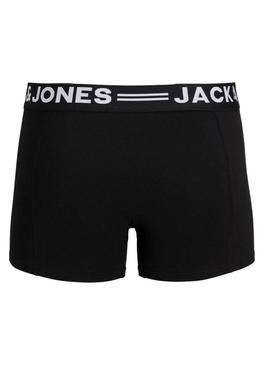 Pack 3 Cuecas Jack and Jones Sense preto para homem