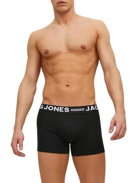 Pack 3 Cuecas Jack and Jones Sense preto para homem