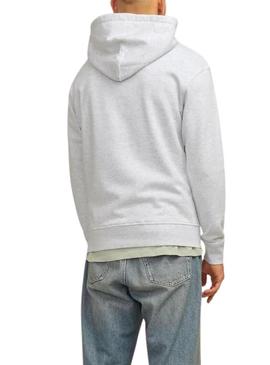 Moletom Jack and Jones Portland Block com capuz branco para homem.