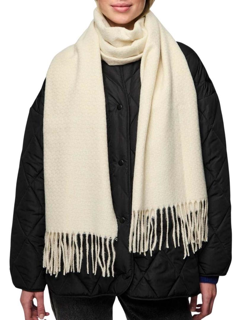 Cachecol Pieces Cella bege para mulher.