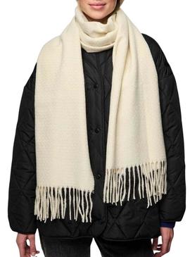 Cachecol Pieces Cella bege para mulher.