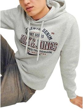 Moletom Jack and Jones Jelogo cinza para homem.