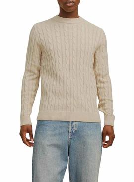 Camisa Jersey Jack and Jones Eross bege para homens