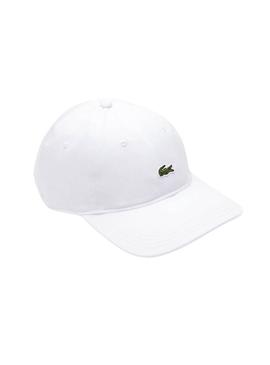 Boné básico branco Lacoste para homens.