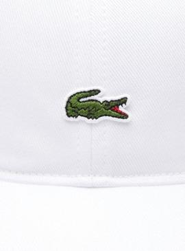 Boné básico branco Lacoste para homens.