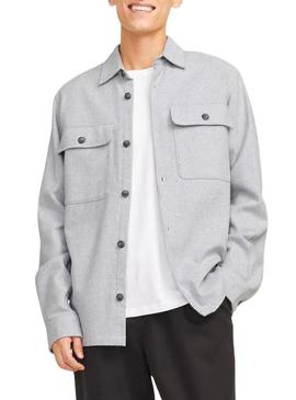 Camisa extra Jack and Jones Raymond cinza para homem