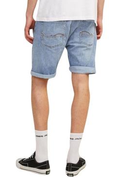 Bermudas Jack and Jones Chris Wood em denim claro para homens.