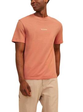 Camiseta Jack and Jones Raruba laranja para homem.