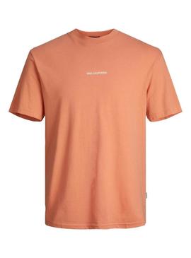 Camiseta Jack and Jones Raruba laranja para homem.