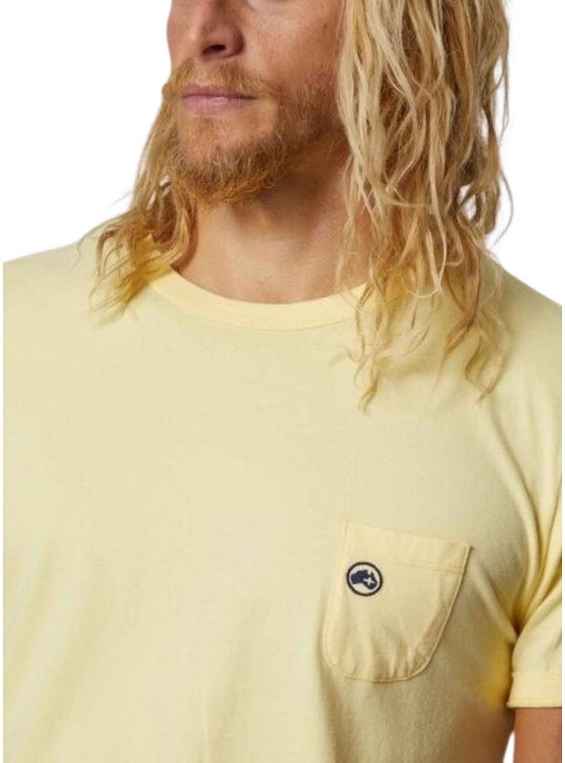 Camiseta Altonadock com bolso no peito amarelo para homem.