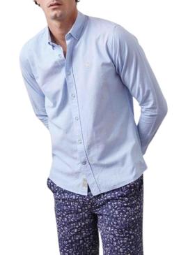 Camisa Altonadock azul claro em popeline para homem.