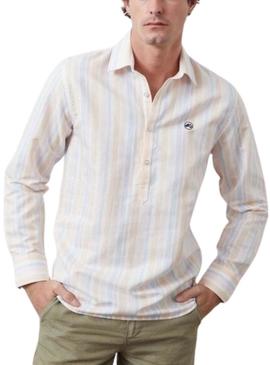 Camisa Altonadock Listras Bege Para Homem