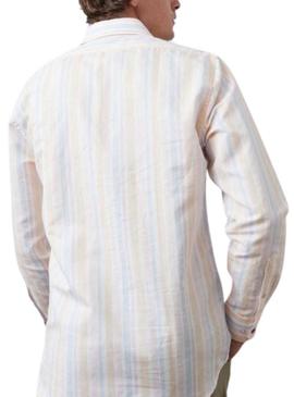 Camisa Altonadock Listras Bege Para Homem