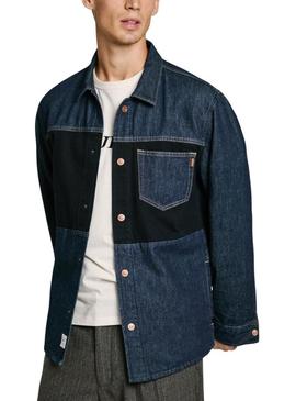 Camisa Pepe Jeans Baz denim bicolor para homem