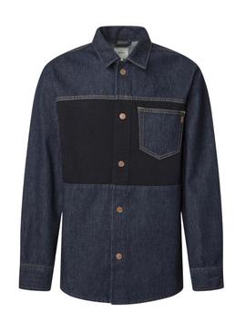 Camisa Pepe Jeans Baz denim bicolor para homem