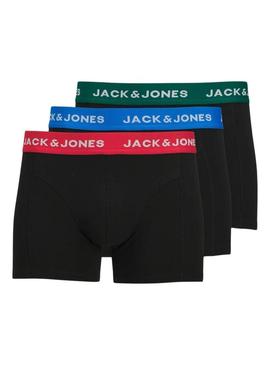 Pack 3 Cuecas Jack and Jones Joe preta para homem.