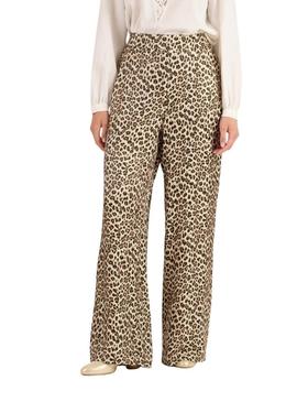 Calça de leopardo Naf Naf para mulher