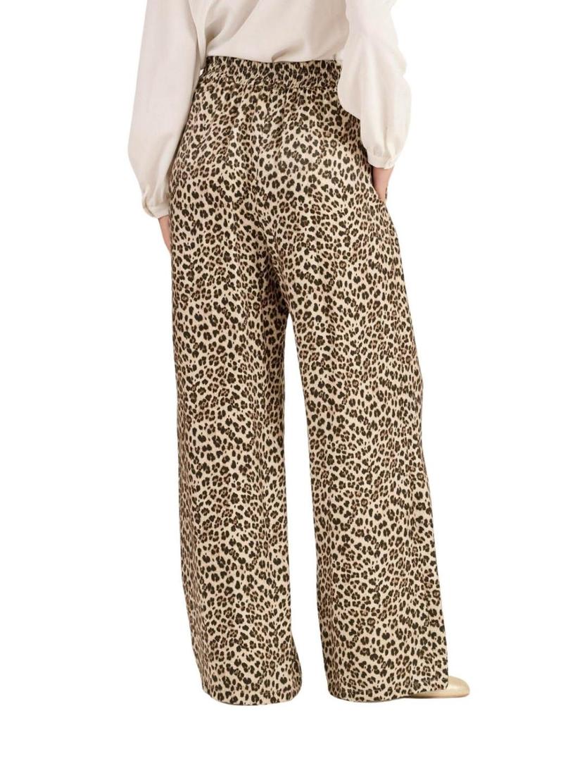 Calça de leopardo Naf Naf para mulher