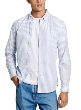 Camisa Pepe Jeans Ander listras azuis para homem