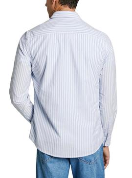 Camisa Pepe Jeans Ander listras azuis para homem