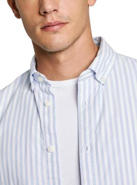 Camisa Pepe Jeans Ander listras azuis para homem