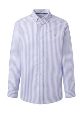 Camisa Pepe Jeans Ander listras azuis para homem