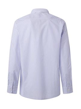 Camisa Pepe Jeans Ander listras azuis para homem