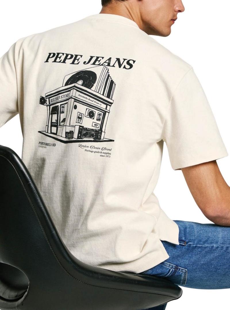 Camiseta Pepe Jeans Dalton branco para homens.