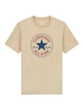 Camiseta Converse Chuck Patch bege para homem.