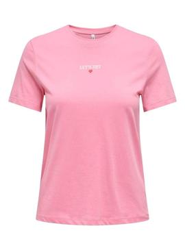 Camiseta Only Lotte rosa para mulher.