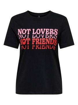 Camiseta Only Lotte preta para mulher.