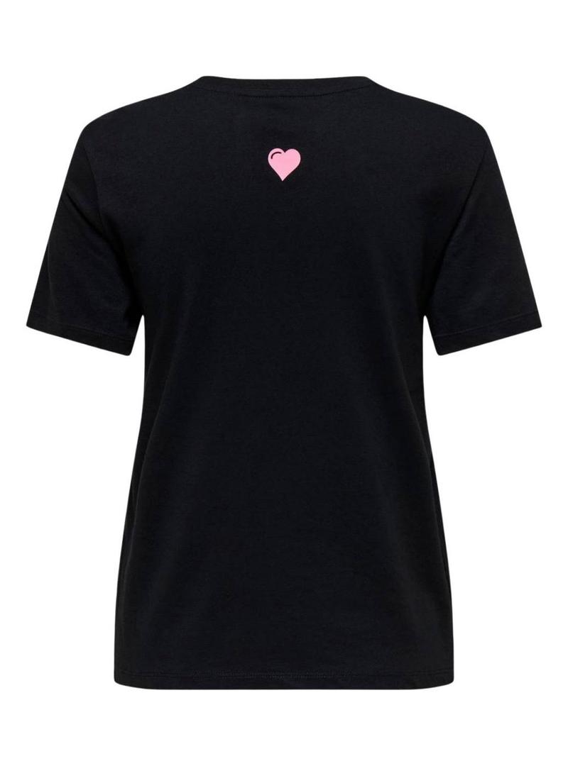 Camiseta Only Lotte preta para mulher.