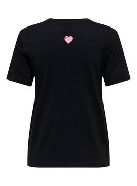 Camiseta Only Lotte preta para mulher.