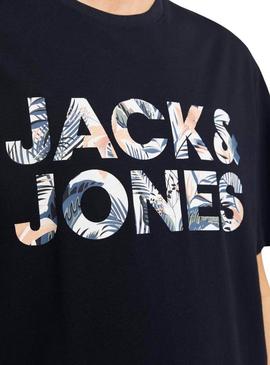 Camiseta Jack and Jones Bryan azul marinho para homem.