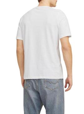 Camiseta Jack and Jones Simon branca para homem