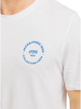 Camiseta Jack and Jones Simon branca para homem