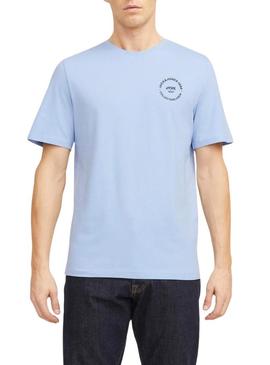 Camiseta Jack and Jones Simon azul para homem.