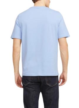 Camiseta Jack and Jones Simon azul para homem.