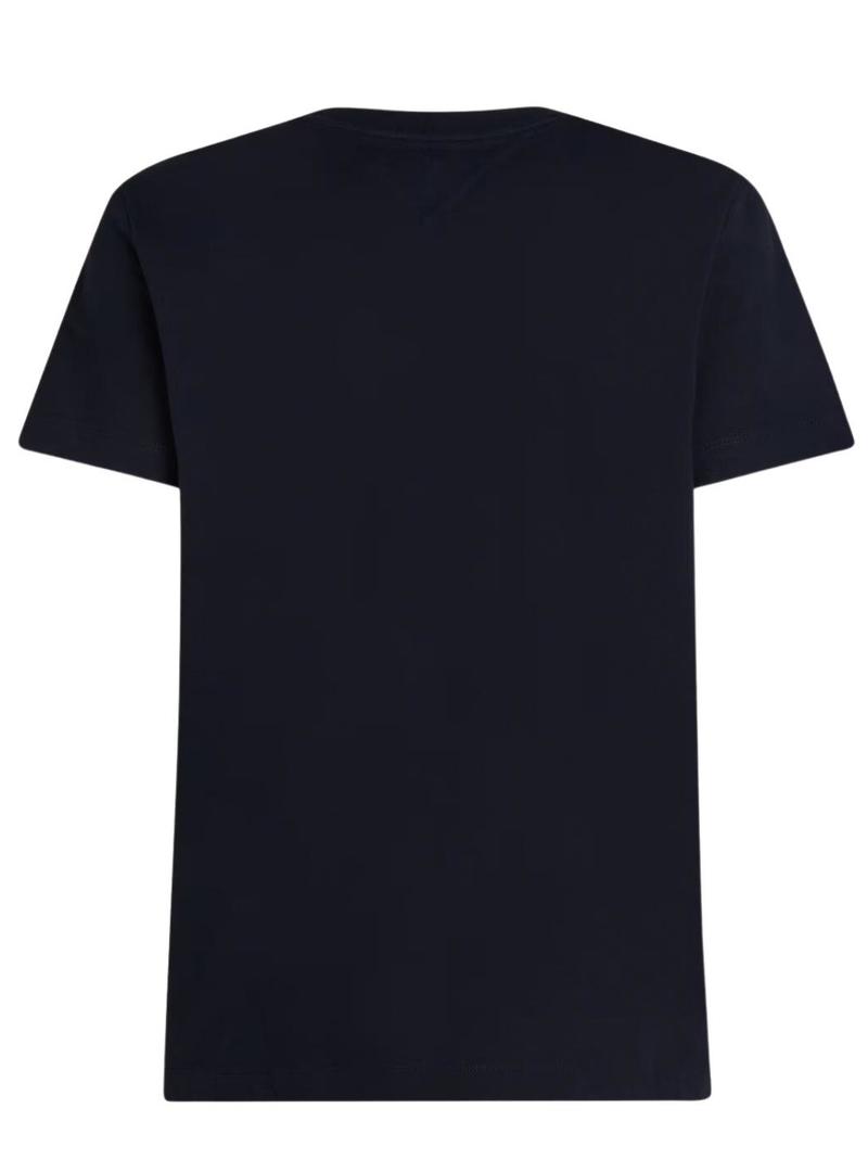 Camiseta Tommy Hilfiger Essential azul marinho para homem.