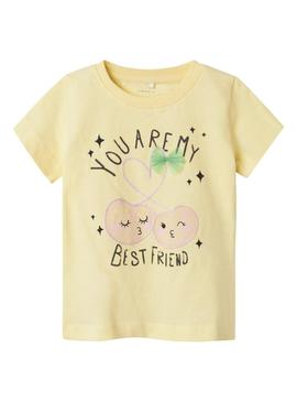 Camiseta Name It Bethany amarela para menina