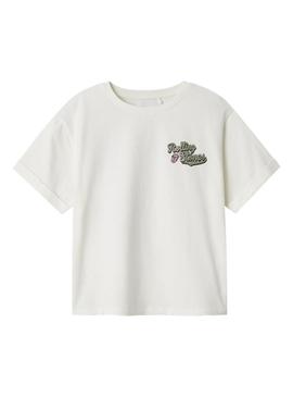 Camiseta Name It Rolling Stones branca para menina